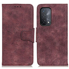 Leather Case Stands Flip Cover Holder M03L for Oppo A54 5G Purple