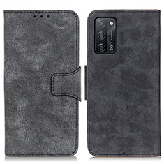 Leather Case Stands Flip Cover Holder M03L for Oppo A55 5G Black