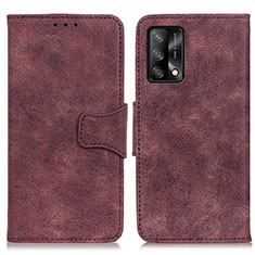Leather Case Stands Flip Cover Holder M03L for Oppo A74 4G Purple