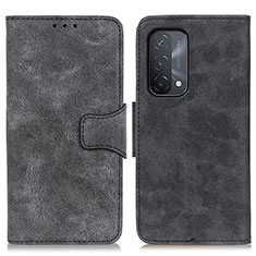 Leather Case Stands Flip Cover Holder M03L for Oppo A74 5G Black