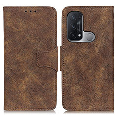 Leather Case Stands Flip Cover Holder M03L for Oppo Reno5 A Brown