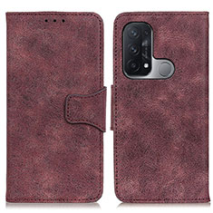 Leather Case Stands Flip Cover Holder M03L for Oppo Reno5 A Purple