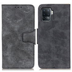 Leather Case Stands Flip Cover Holder M03L for Oppo Reno5 Lite Black