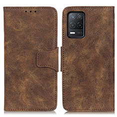 Leather Case Stands Flip Cover Holder M03L for Realme 8 5G Brown