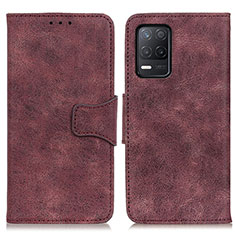 Leather Case Stands Flip Cover Holder M03L for Realme 8 5G Purple