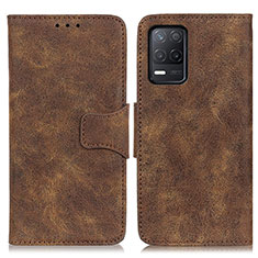 Leather Case Stands Flip Cover Holder M03L for Realme 9 5G India Brown