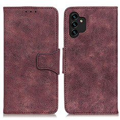 Leather Case Stands Flip Cover Holder M03L for Samsung Galaxy A13 4G Purple