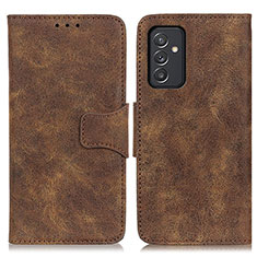 Leather Case Stands Flip Cover Holder M03L for Samsung Galaxy A82 5G Brown