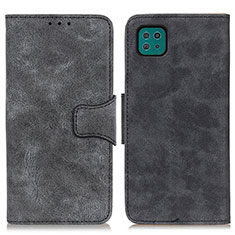 Leather Case Stands Flip Cover Holder M03L for Samsung Galaxy F42 5G Black