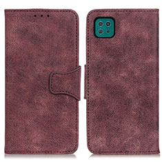 Leather Case Stands Flip Cover Holder M03L for Samsung Galaxy F42 5G Purple