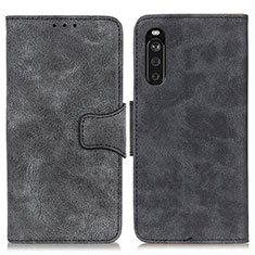 Leather Case Stands Flip Cover Holder M03L for Sony Xperia 10 III Lite Black