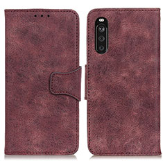 Leather Case Stands Flip Cover Holder M03L for Sony Xperia 10 III Lite Purple