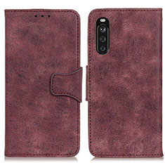 Leather Case Stands Flip Cover Holder M03L for Sony Xperia 10 III SO-52B Purple