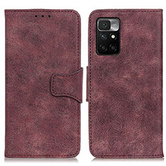 Leather Case Stands Flip Cover Holder M03L for Xiaomi Redmi 10 4G Purple