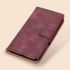 Leather Case Stands Flip Cover Holder M03L for Xiaomi Redmi Note 10 4G Purple