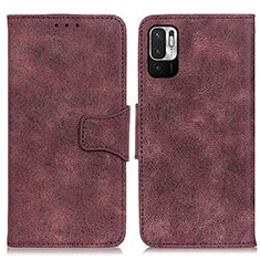 Leather Case Stands Flip Cover Holder M03L for Xiaomi Redmi Note 10 JE 5G Purple