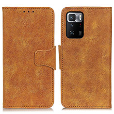 Leather Case Stands Flip Cover Holder M03L for Xiaomi Redmi Note 10 Pro 5G Khaki