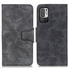 Leather Case Stands Flip Cover Holder M03L for Xiaomi Redmi Note 10T 5G Black