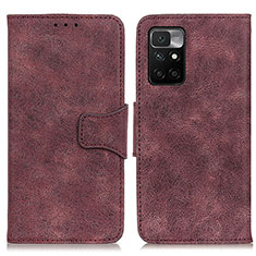 Leather Case Stands Flip Cover Holder M03L for Xiaomi Redmi Note 11 4G (2021) Purple