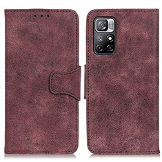 Leather Case Stands Flip Cover Holder M03L for Xiaomi Redmi Note 11 5G Purple