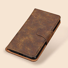 Leather Case Stands Flip Cover Holder M03L for Xiaomi Redmi Note 11 SE India 4G Brown