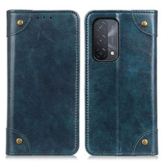 Leather Case Stands Flip Cover Holder M04L for Oppo A54 5G Blue