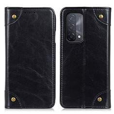 Leather Case Stands Flip Cover Holder M04L for Oppo A93 5G Black