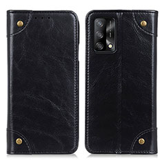 Leather Case Stands Flip Cover Holder M04L for Oppo A95 4G Black