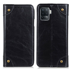 Leather Case Stands Flip Cover Holder M04L for Oppo F19 Pro Black