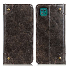 Leather Case Stands Flip Cover Holder M04L for Samsung Galaxy F42 5G Bronze
