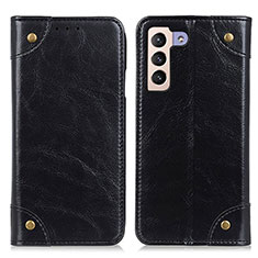 Leather Case Stands Flip Cover Holder M04L for Samsung Galaxy S22 5G Black