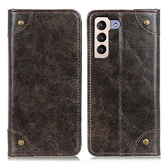 Leather Case Stands Flip Cover Holder M04L for Samsung Galaxy S22 5G Bronze