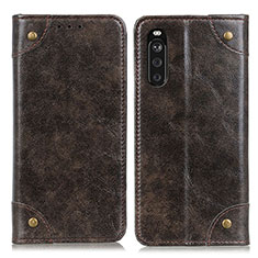 Leather Case Stands Flip Cover Holder M04L for Sony Xperia 10 III Lite Bronze