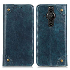 Leather Case Stands Flip Cover Holder M04L for Sony Xperia PRO-I Blue