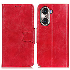 Leather Case Stands Flip Cover Holder M05L for Huawei Honor 60 5G Red