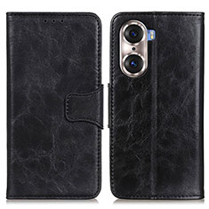 Leather Case Stands Flip Cover Holder M05L for Huawei Honor 60 Pro 5G Black