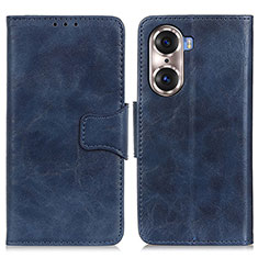 Leather Case Stands Flip Cover Holder M05L for Huawei Honor 60 Pro 5G Blue