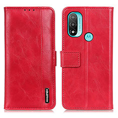 Leather Case Stands Flip Cover Holder M05L for Motorola Moto E30 Red