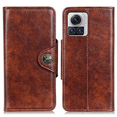 Leather Case Stands Flip Cover Holder M05L for Motorola Moto Edge 30 Ultra 5G Light Brown