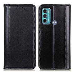 Leather Case Stands Flip Cover Holder M05L for Motorola Moto G40 Fusion Black