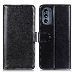 Leather Case Stands Flip Cover Holder M05L for Motorola Moto G62 5G Black