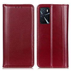 Leather Case Stands Flip Cover Holder M05L for Oppo A16s Red