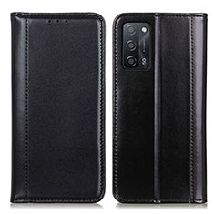 Leather Case Stands Flip Cover Holder M05L for Oppo A53s 5G Black