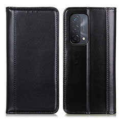 Leather Case Stands Flip Cover Holder M05L for Oppo A54 5G Black