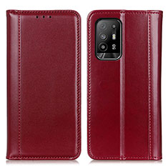 Leather Case Stands Flip Cover Holder M05L for Oppo A94 5G Red