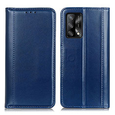 Leather Case Stands Flip Cover Holder M05L for Oppo F19 Blue