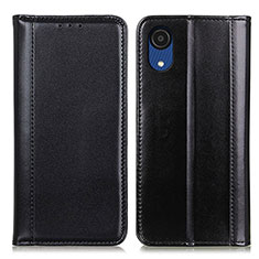 Leather Case Stands Flip Cover Holder M05L for Samsung Galaxy A03 Core Black