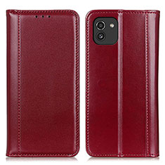 Leather Case Stands Flip Cover Holder M05L for Samsung Galaxy A03 Red