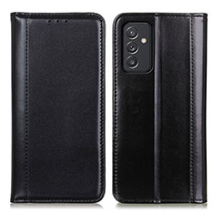 Leather Case Stands Flip Cover Holder M05L for Samsung Galaxy A15 LTE Black