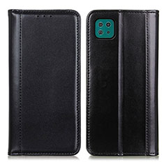 Leather Case Stands Flip Cover Holder M05L for Samsung Galaxy A22 5G Black